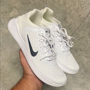 Nike Free RN White and Black Running Shoes